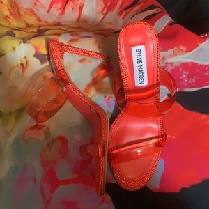 Steve Madden Orange Rhinestones Heels